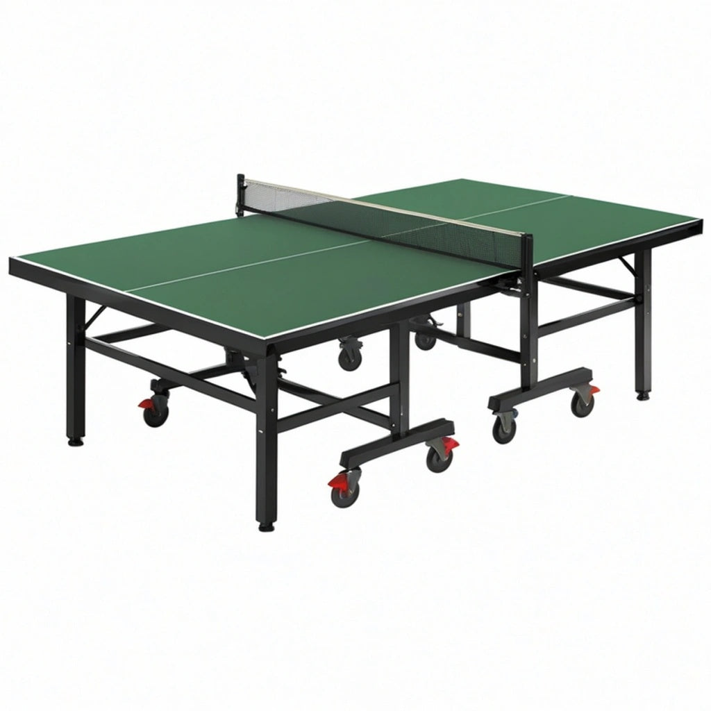 Stół do tenisa stołowego 274 x 152.5 x 76 cm zielony stalowy składany na kółkach