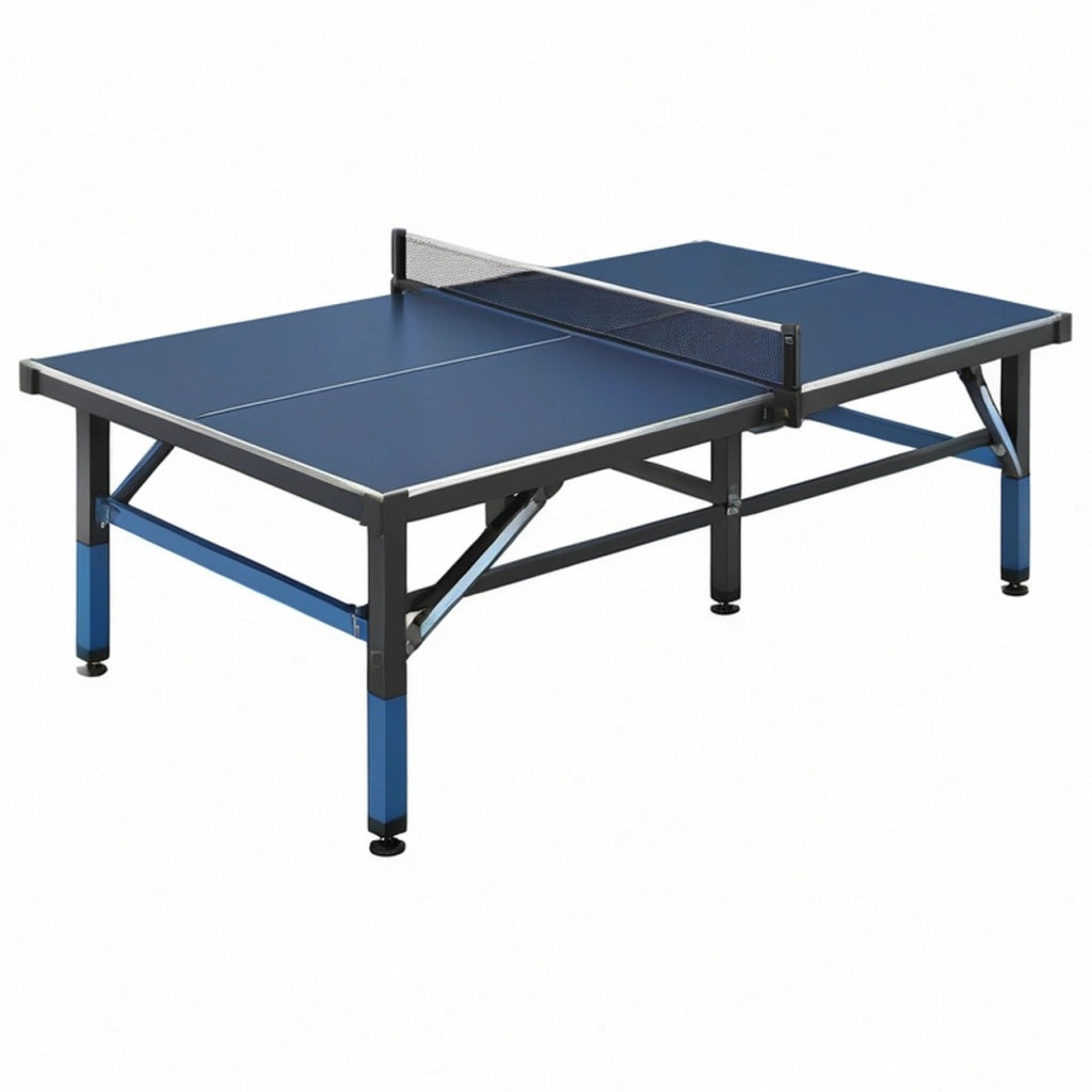 Stół do tenisa stołowego 274 x 152.5 x 76 cm granatowy metalowy składany
