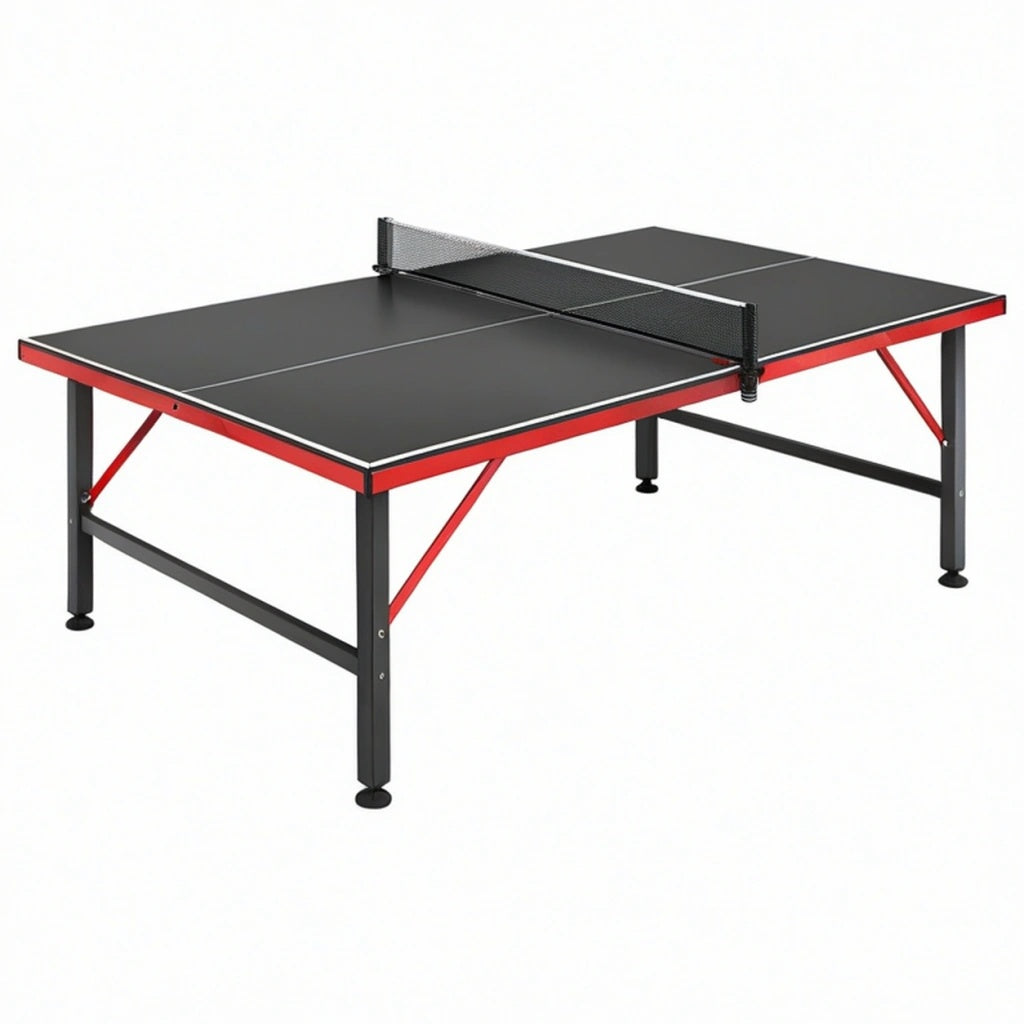 Stół do tenisa stołowego 274 x 152.5 x 76 cm czarno-czerwony z metalową ramą