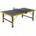 Stół do tenisa stołowego 274 x 152.5 x 76 cm metalowy czarno żółty do gry rekreacyjnej