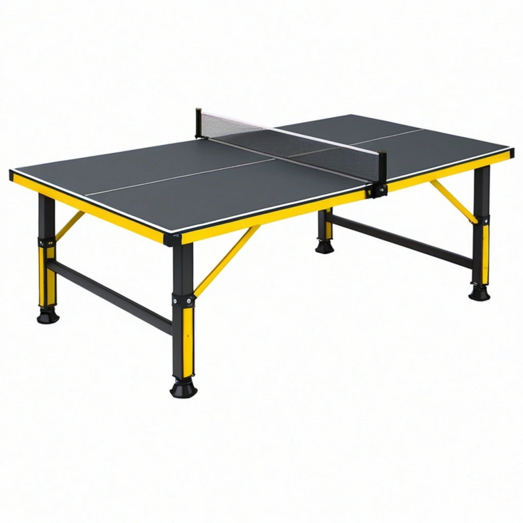 Stół do tenisa stołowego 274 x 152.5 x 76 cm metalowy czarno żółty do gry rekreacyjnej