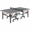 Stół do tenisa stołowego 274 x 152.5 x 76 cm czarny stalowy składany na kółkach